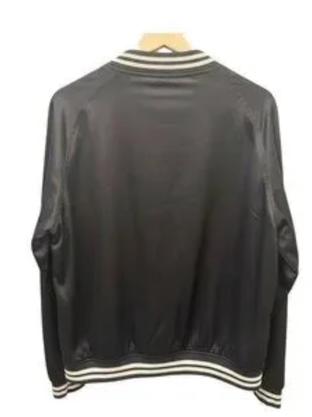New - New Era SF Giants MLB Satin Snap Bomber Jacket Black Size L - Picture 3 of 4